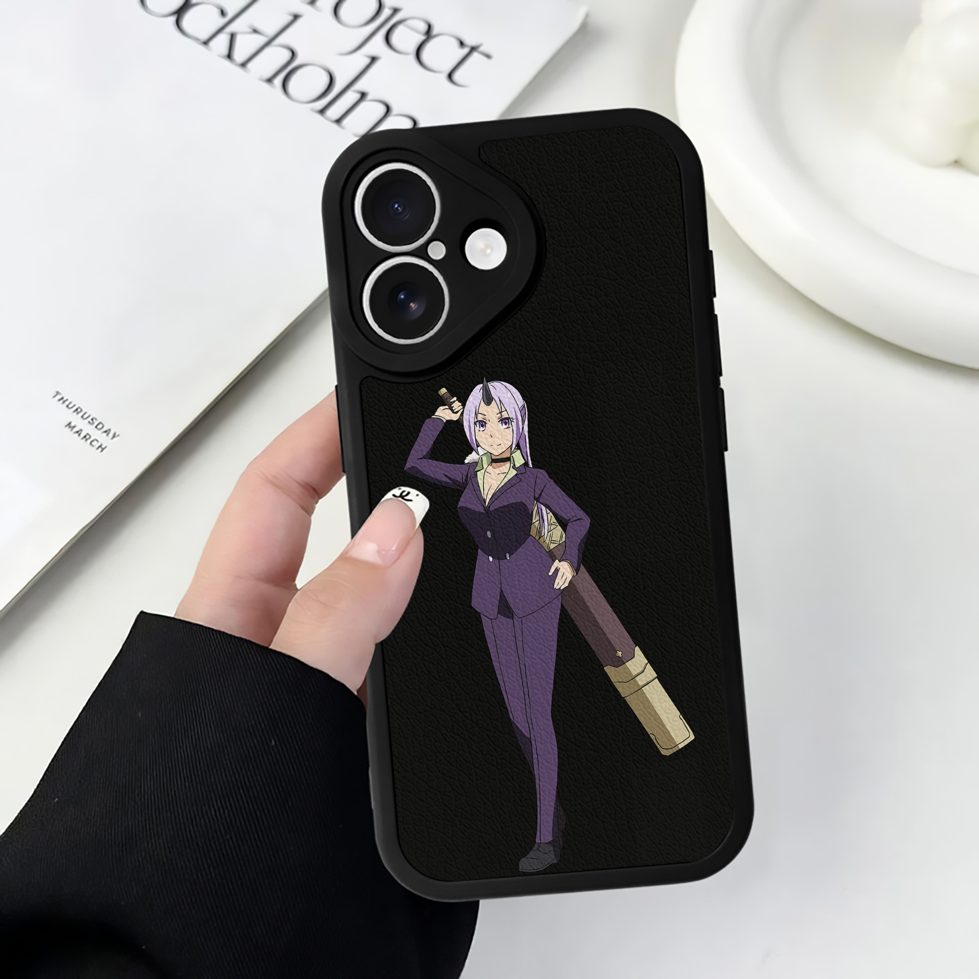 （画像用） 転スラ Regarding Reincarnated to Slime 【iPhone 16シリーズ対応】シリコンスマホケース（レザー調） 材質：シリコン